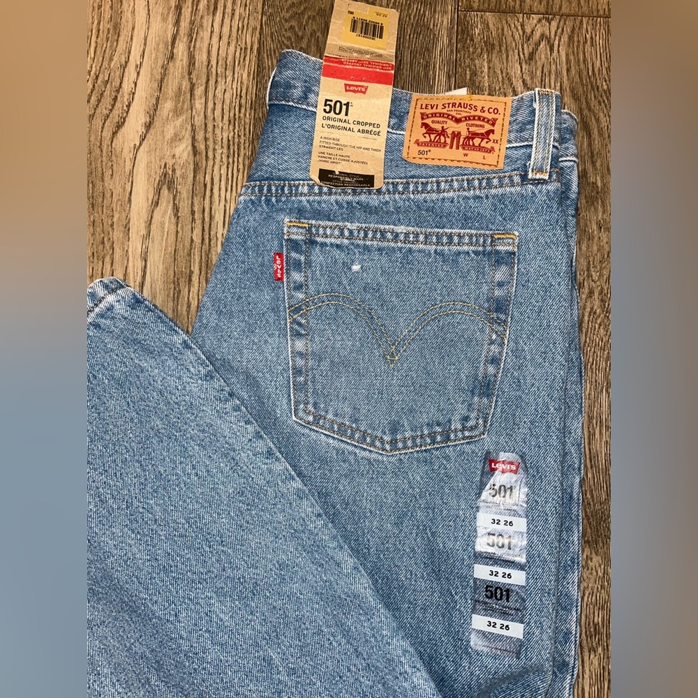 Levi's 501 Men’s Original Cropped High-Rise Straight Leg Jeans
